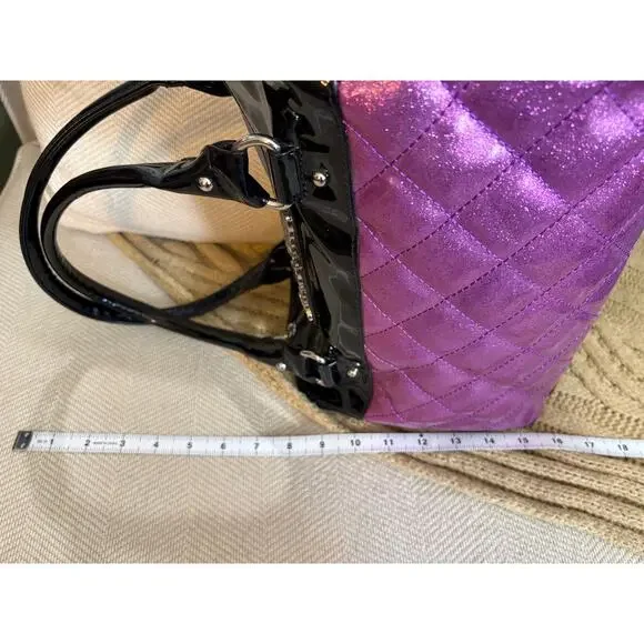 Lux de Ville Atomic Tote Poisonous Purple w/ Leopard - Picture 9 of 11